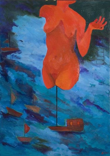 Painting titled "Partenza" by Bahar Chirali, Original Artwork