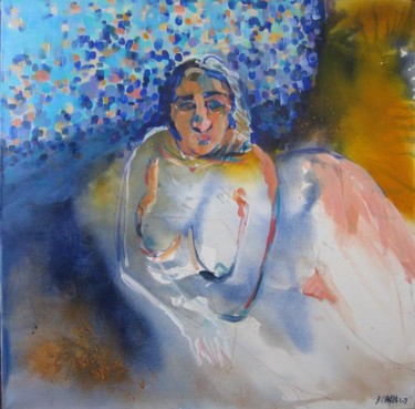 Painting titled "dusunce" by Bahar Chirali, Original Artwork