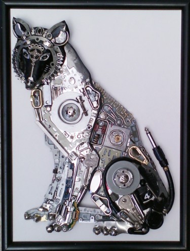 Escultura intitulada "lobo.jpg" por Chirumpa, Obras de arte originais, Metais
