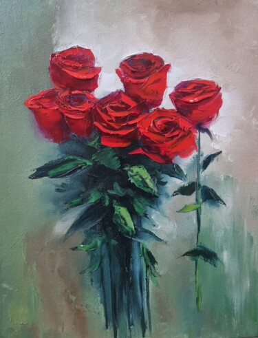 图画 标题为“Prickly roses” 由Chivili, 原创艺术品, 油