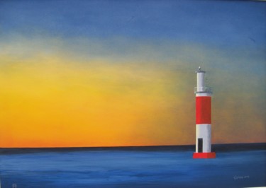 J13061 Farol de Galinhos Pintura intitulada "J13061 Farol de Gal…" por Chjapp, Obras de arte originais, Acrílico