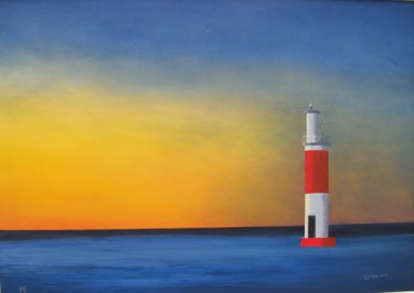 Painting titled "J13061 Farol de Gal…" by Chjapp, Original Artwork, Acrylic