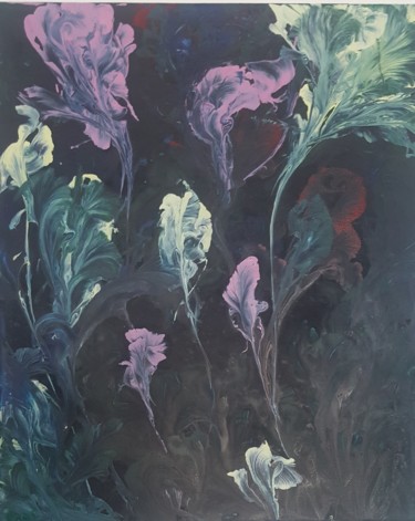 Malerei mit dem Titel "Fleurs marines" von Cobe, Original-Kunstwerk, Acryl