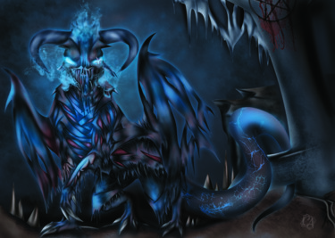 Arts numériques intitulée "Satanic dragon" par Chloé A., Œuvre d'art originale, Peinture numérique