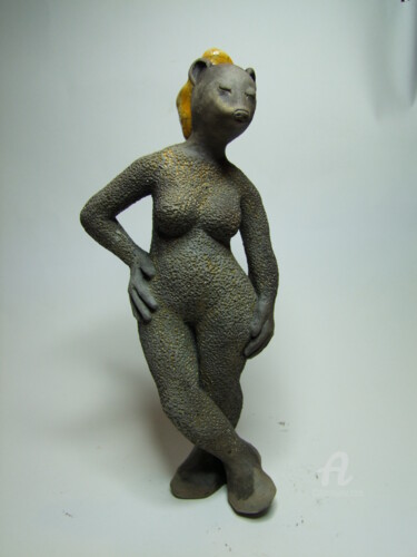 Sculpture titled "Femme Herissa" by Chloé Bercovici, Original Artwork, Ceramics