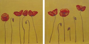 Painting titled "Poppy Flowers" by Chloe Brooke, Original Artwork