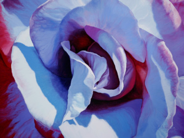 Painting titled "Blue Rose" by Chloe Hedden, Original Artwork, Oil