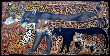 Painting titled "Wild cats from Cost…" by Chloe Yzoard, Original Artwork, Oil