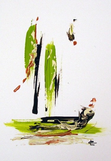 Peinture intitulée "Petit trésor 9" par Christine Longo, Œuvre d'art originale, Acrylique