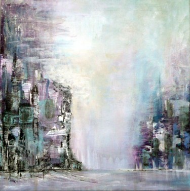 Painting titled "Les falaises" by Christine Longo, Original Artwork