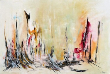 Peinture intitulée "Abstraction 1" par Christine Longo, Œuvre d'art originale, Huile