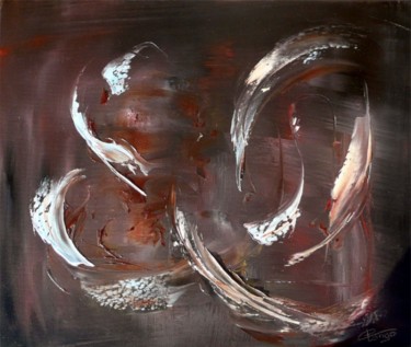 Peinture intitulée "Abstraction 2" par Christine Longo, Œuvre d'art originale, Huile