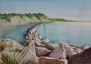Peinture intitulée "la Baie d'Authie" par Virginie Chloupek, Œuvre d'art originale, Aquarelle