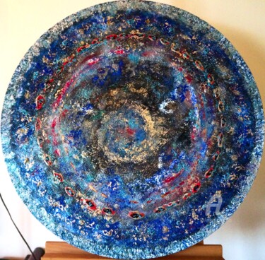 Painting titled "SYMBOLE" by Christine Meyer, Original Artwork, Acrylic Mounted on Wood Stretcher frame