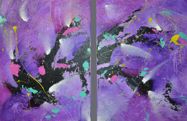 Painting titled "Purple D." by Chmidis, Original Artwork, Acrylic