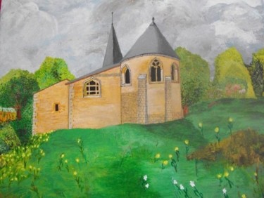 Peinture intitulée "chapelle ghotique" par Choiseul, Œuvre d'art originale, Huile