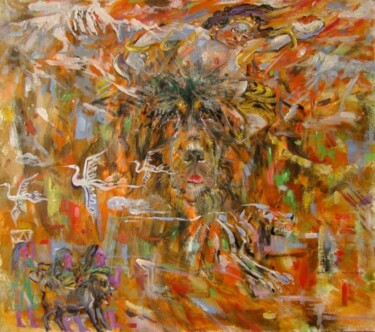 Painting titled "Legend of the Tibet…" by Chong En Cao, Original Artwork, Oil