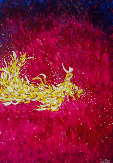 Картина под названием "A Dancer's Dream" - Chong, Подлинное произведение искусства, Акрил Установлен на Деревянная рама для…
