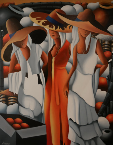 Peinture intitulée "FIGURATIF - DES FEM…" par Chouaib Ennaji, Œuvre d'art originale, Huile