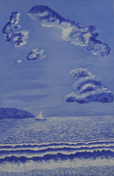 Painting titled "005 Sail Boat" by Chowdary V Arikatla, Original Artwork