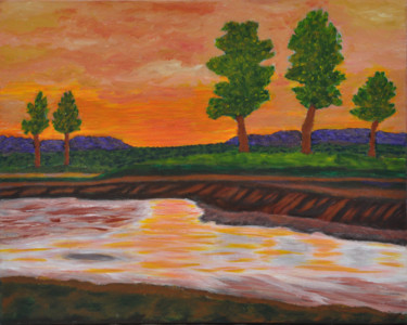 Painting titled "011 Landscape" by Chowdary V Arikatla, Original Artwork