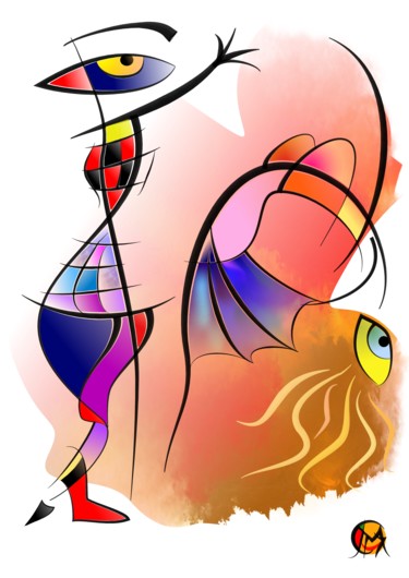 Digitale Kunst mit dem Titel "Spanish Dancing" von Chris Van Moorsel, Original-Kunstwerk, Digitale Malerei