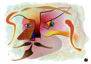 Digital Arts titled "Faces" by Chris Van Moorsel, Original Artwork, Digital Painting