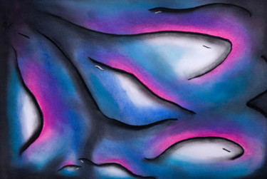 Malerei mit dem Titel "Kleine Fische" von Chris Schäfer, Original-Kunstwerk, Pastell