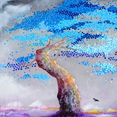 Peinture intitulée "100x100cm-orage-mec…" par Chris Carpediem, Œuvre d'art originale, Acrylique
