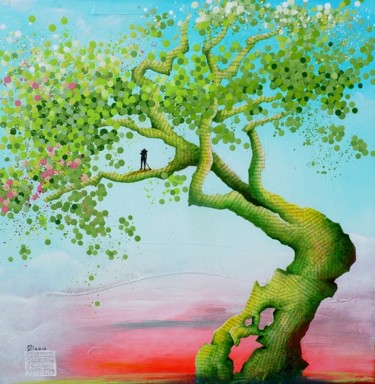 Peinture intitulée "Jardinière au balcon" par Chris Carpediem, Œuvre d'art originale, Acrylique