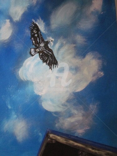 Malerei mit dem Titel "Eagle Overhead" von Chris Cooper, Original-Kunstwerk, Acryl