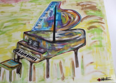 Pittura intitolato "PIANO" da Chris Guerin, Opera d'arte originale, Olio