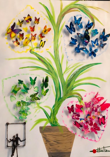 Escultura intitulada "Love plant" por Chris Guerin, Obras de arte originais