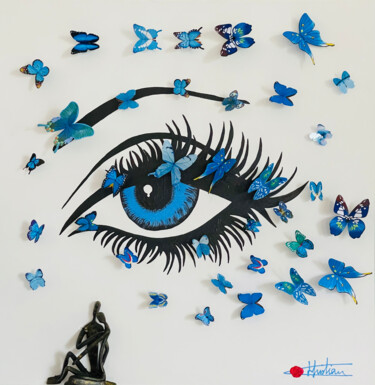 Malerei mit dem Titel "Blue eye" von Chris Guerin, Original-Kunstwerk, Acryl