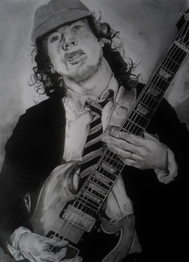 Drawing titled "Angus Young" by Jonesy12, Original Artwork, Other