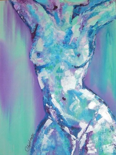 Peinture intitulée "La grande bleue" par Chris Laure, Œuvre d'art originale, Acrylique