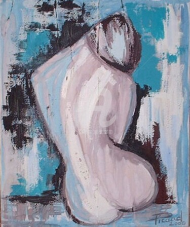 Peinture intitulée "Nu bleu" par Chris Laure, Œuvre d'art originale