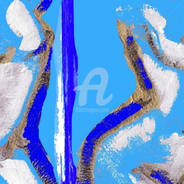 Digital Arts titled "Bleu-3-25" by Chris Laure, Original Artwork, Digital Painting