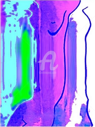 Digital Arts titled "bleu-distort" by Chris Laure, Original Artwork