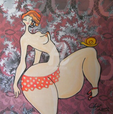 Painting titled "La belle en cuisses" by Chris Laure, Original Artwork