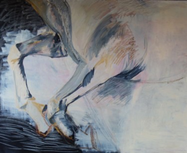 Peinture intitulée "Cheval N°2" par Chris Le Guen Drianne, Œuvre d'art originale, Huile Monté sur Châssis en bois