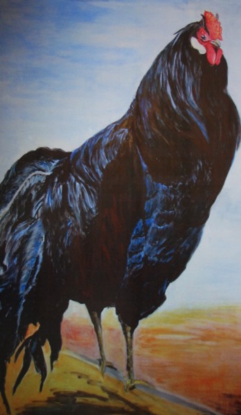 Peinture intitulée "Coq N°1" par Chris Le Guen Drianne, Œuvre d'art originale, Acrylique Monté sur Châssis en bois