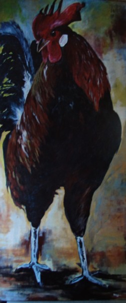 Peinture intitulée "Coq N°6" par Chris Le Guen Drianne, Œuvre d'art originale, Acrylique Monté sur Châssis en bois