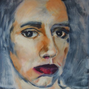 Painting titled "Manon" by Chris Le Guen Drianne, Original Artwork, Oil Mounted on Wood Stretcher frame
