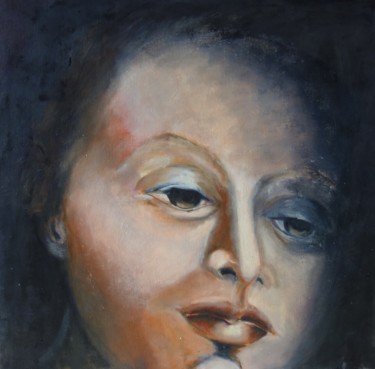 Painting titled "Ninon" by Chris Le Guen Drianne, Original Artwork, Oil Mounted on Wood Stretcher frame