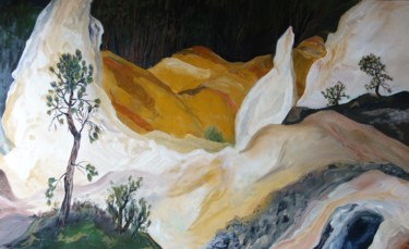Peinture intitulée "Ocre" par Chris Le Guen Drianne, Œuvre d'art originale, Huile Monté sur Châssis en bois