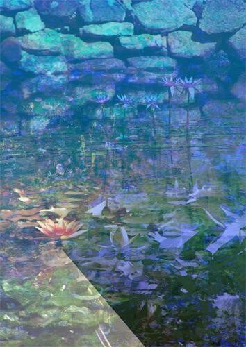 Digitale Kunst getiteld "Jewelled Pool" door Chris Marshall, Origineel Kunstwerk