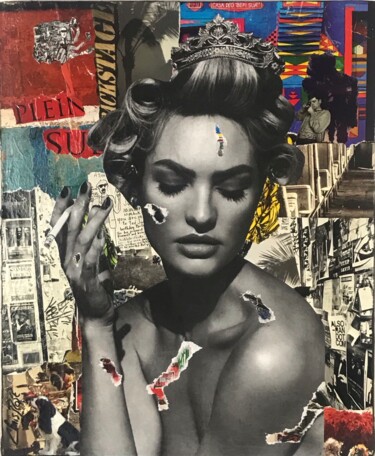 Reine d'un jour Collages intitulée "Reine d'un jour" par Chris Rose, Œuvre d'art originale, Collages