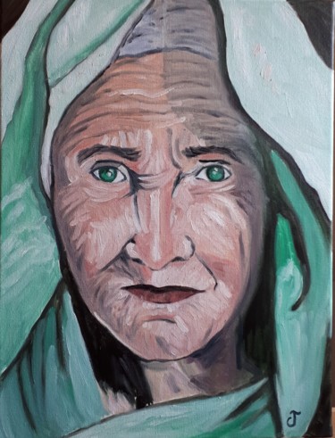 Painting titled "La vieille nonne#ar…" by Chris Texier, Original Artwork, Oil