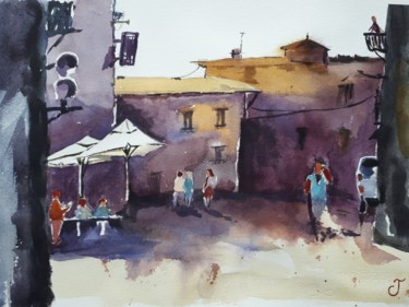 Painting titled "chaleur estivale da…" by Chris Texier, Original Artwork, Watercolor